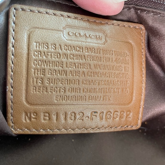 COACH Penelope Ivory Leather Brown Snakeskin Carryall Tote Bag - Picture 5 of 8